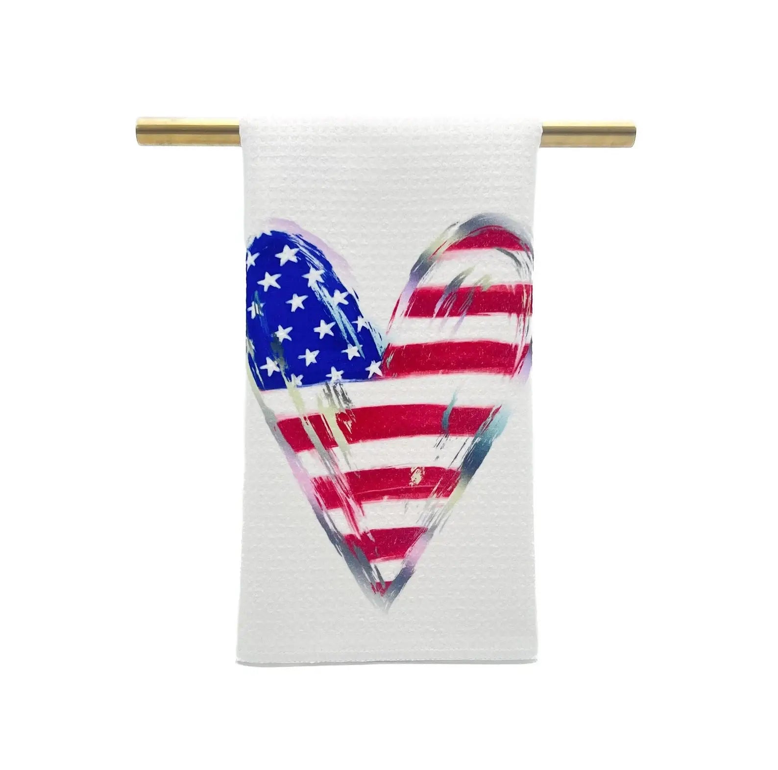 Stars and Stripes Heart Tea Towel