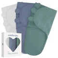Easy Swaddle Blanket, 3 Pack - 100% Cotton By Comfy Cubs