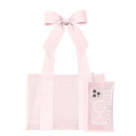CaseMate Medium Jelly Tote w/ Phone  Pouch - Ballet Pink Bow