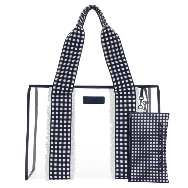 Casemate  Gingham Eyelet Ruffle Tote