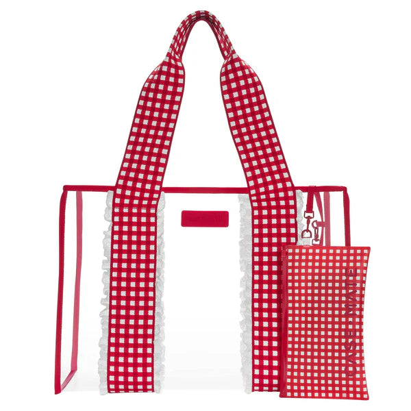 Casemate  Gingham Eyelet Ruffle Tote