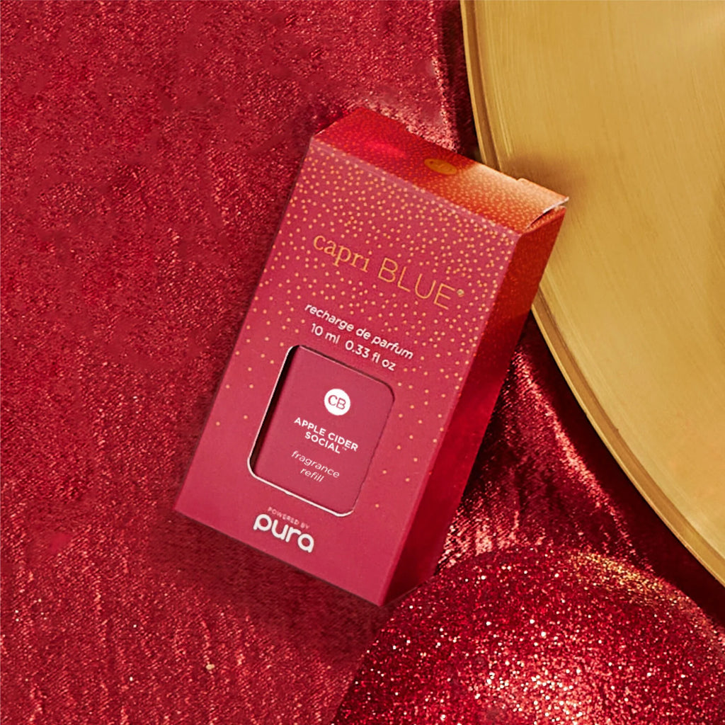 Capri Blue Apple Cider Social Pura diffuser refill with warm fall apple and spice fragrance for smart home diffusers
