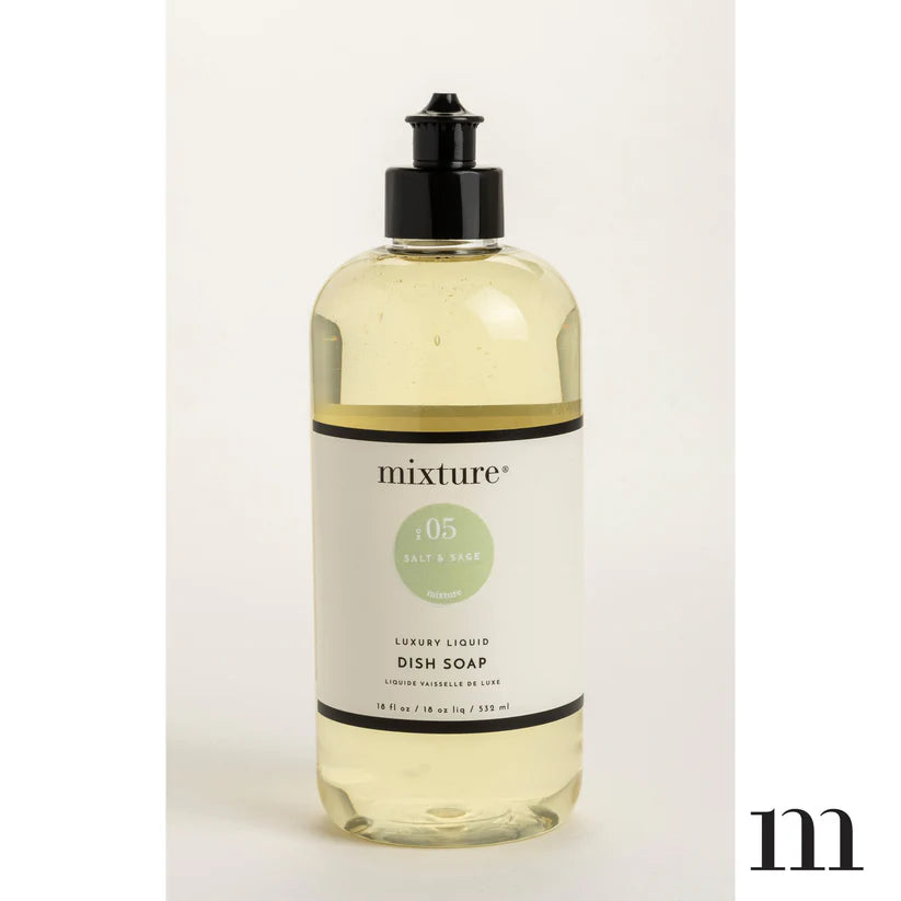 Mixture Salt & Sage Dish Soap 18 oz luxury liquid dish soap