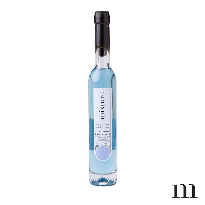 Bottle of Mixture Bubble Bath Relaxation on a white background