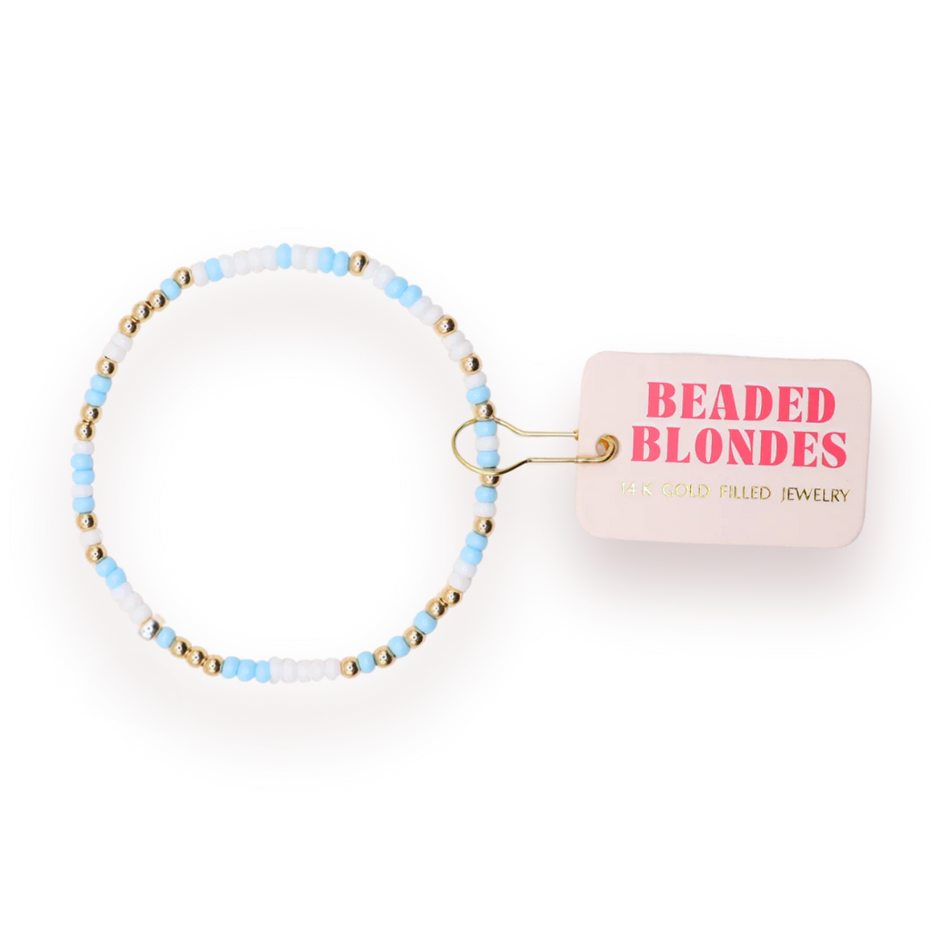 Powder Blue & Luster White Sprinkle Bracelet