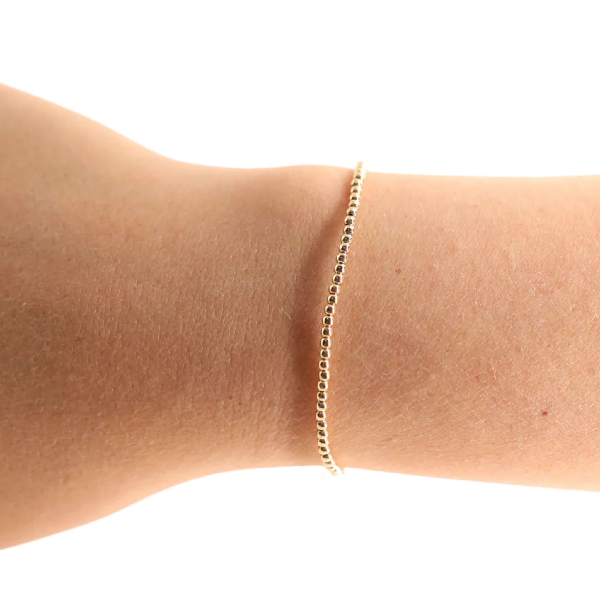 2MM Gold Beaded Bracelet