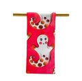 Fluorescent Pink Holy Ghost Tea Towel - Fall Hand Towel - Halloween