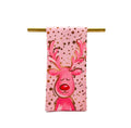 Pink Radiant Reindeer Tea Towel - Christmas Hand Towel