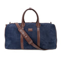Lauren navy vegan leather duffel bag with trolley sleeve adjustable strap and organized interior