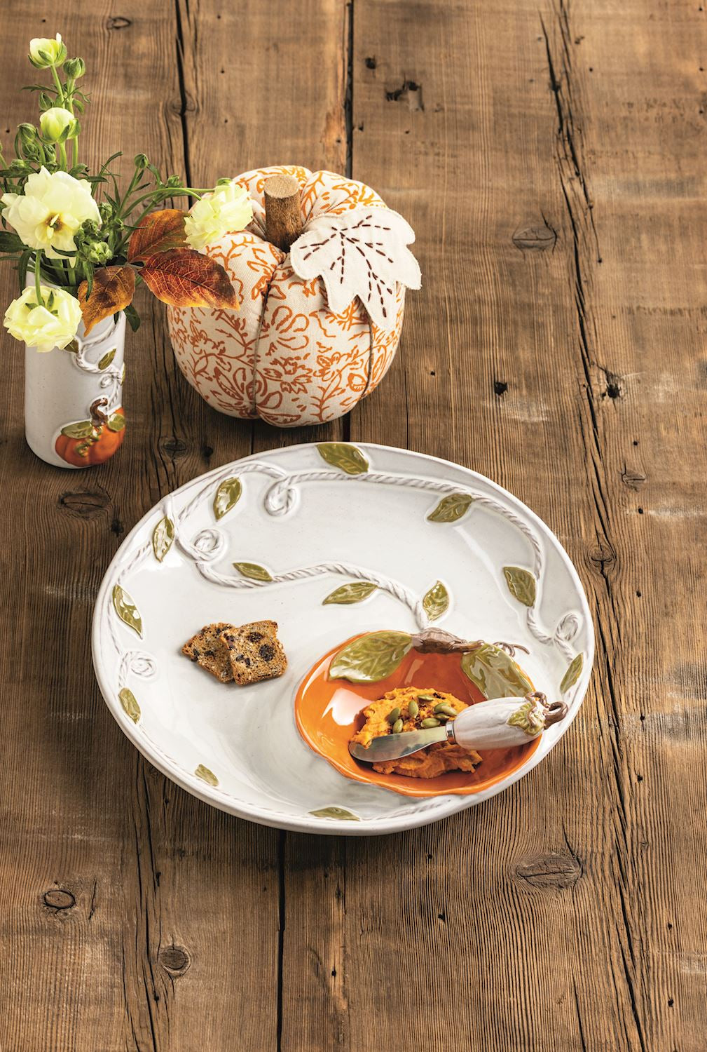 Pumpkin Vine Chip & Dip Server Set