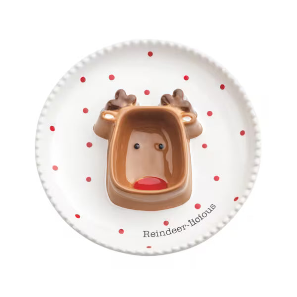Reindeer Sectioned Christmas Dish