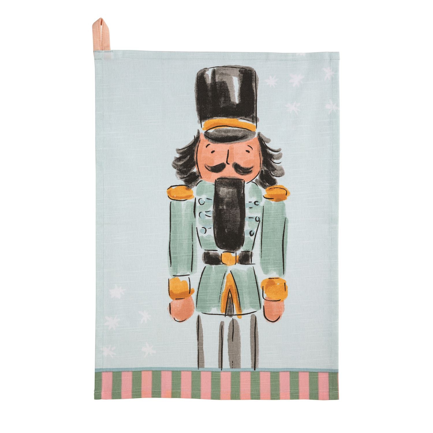 Blue Nutcracker Stripe Hem Towel