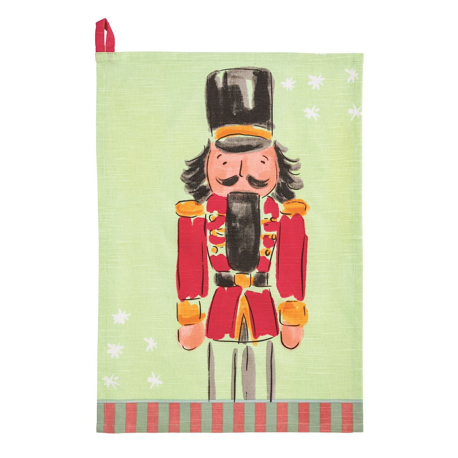 Red Nutcracker Stripe Hem Towel