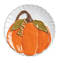 Orange With Lace Gather Salad Plate