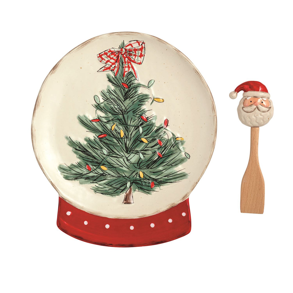 Snow Globe Cookie Plate Set