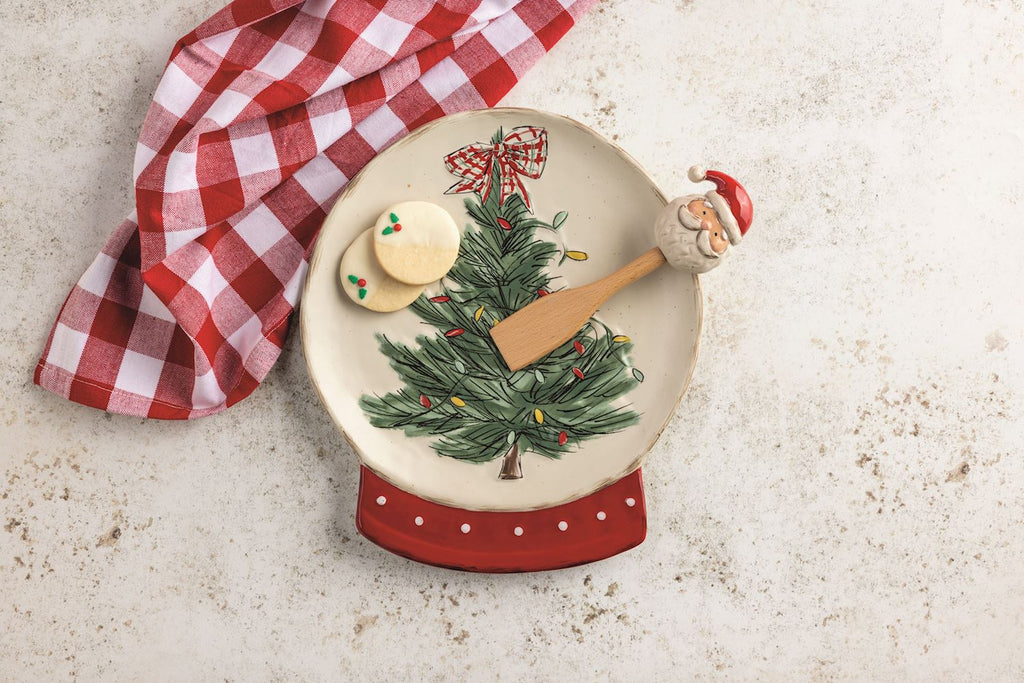 Snow Globe Cookie Plate Set