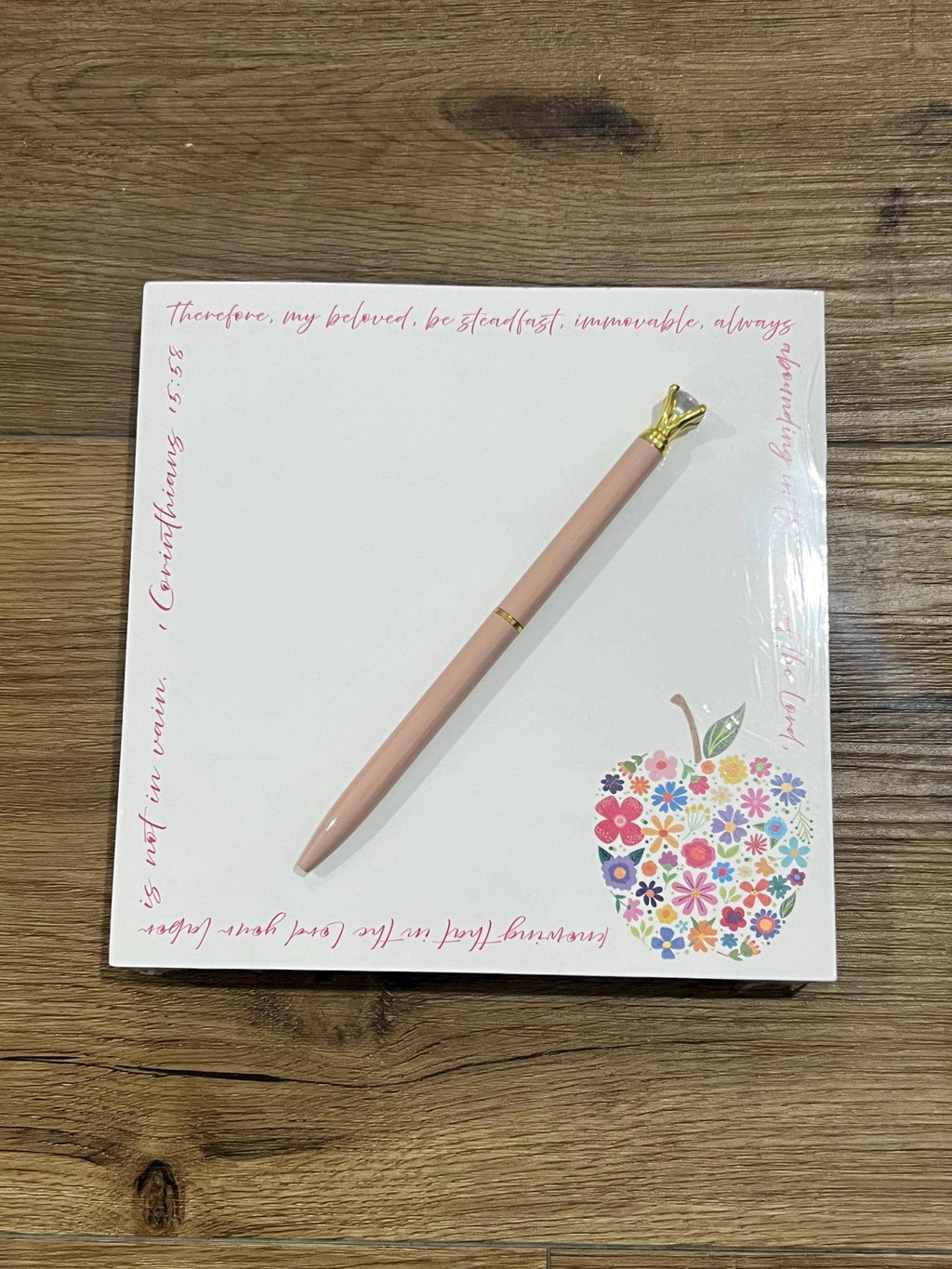 Floral Apple Teacher 6x6 Notepad