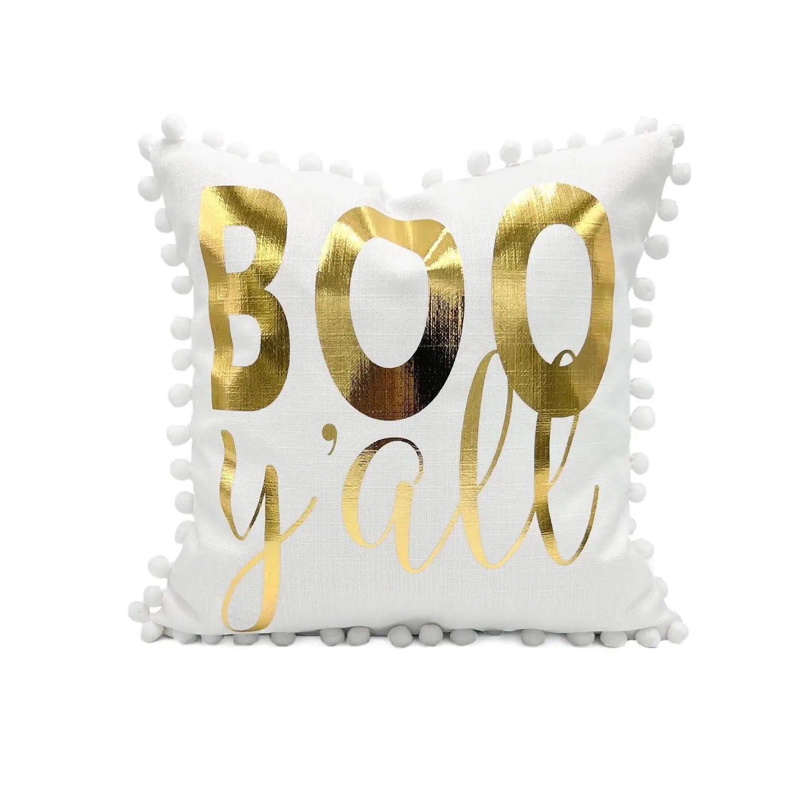 Gold Foil "Boo Y'all" Pillow
