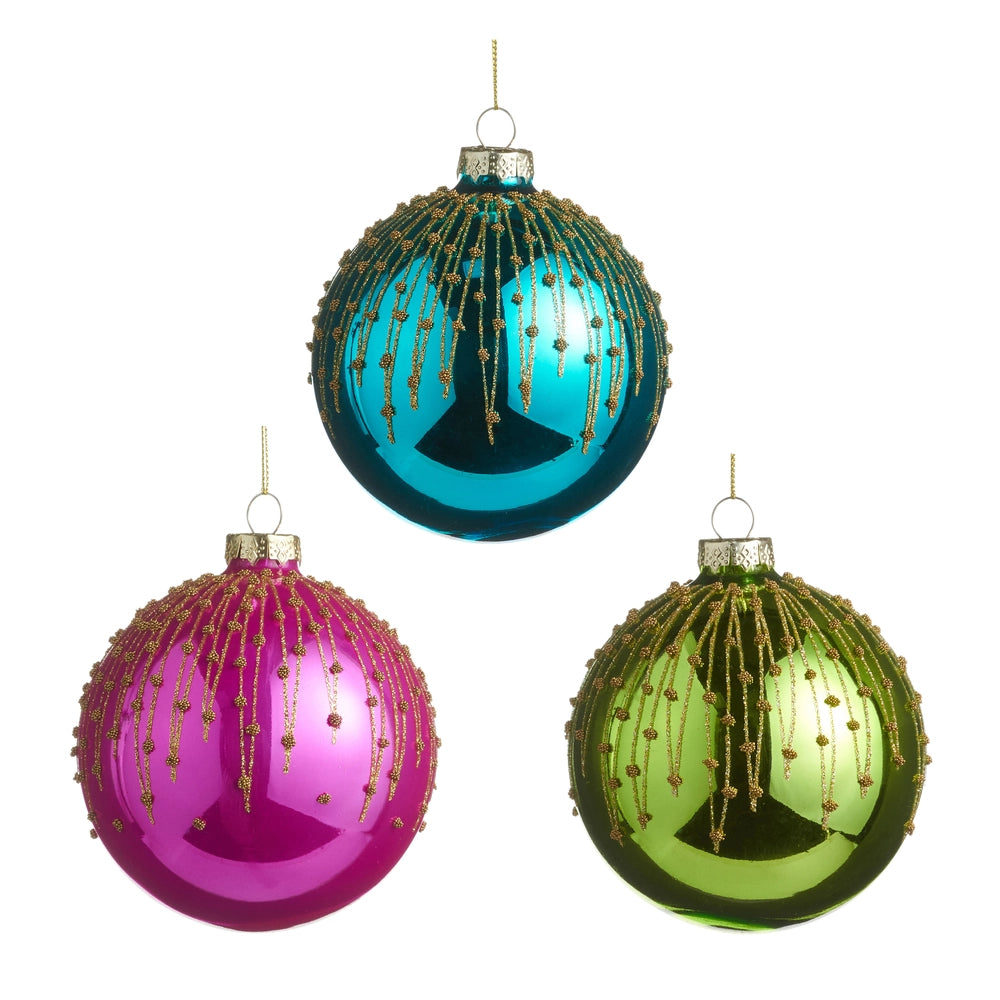 4" Gold Drip Ball Ornament
