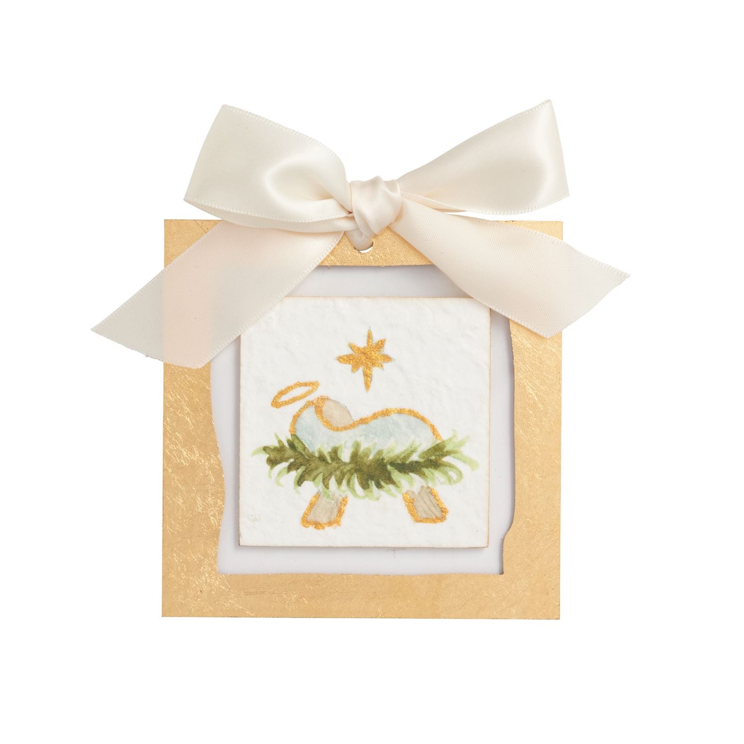 Baby Jesus Gold Painted Acrylic Ornament