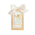 Sideways Angel Gold Painted Acrylic Ornament