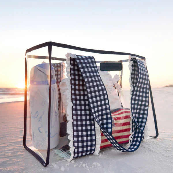 Casemate  Gingham Eyelet Ruffle Tote