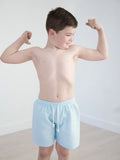 Boys Seersucker Swim Trunks - Aqua