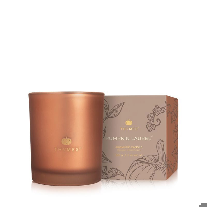 Thymes Pumpkin Laurel 6.5oz Boxed Candle