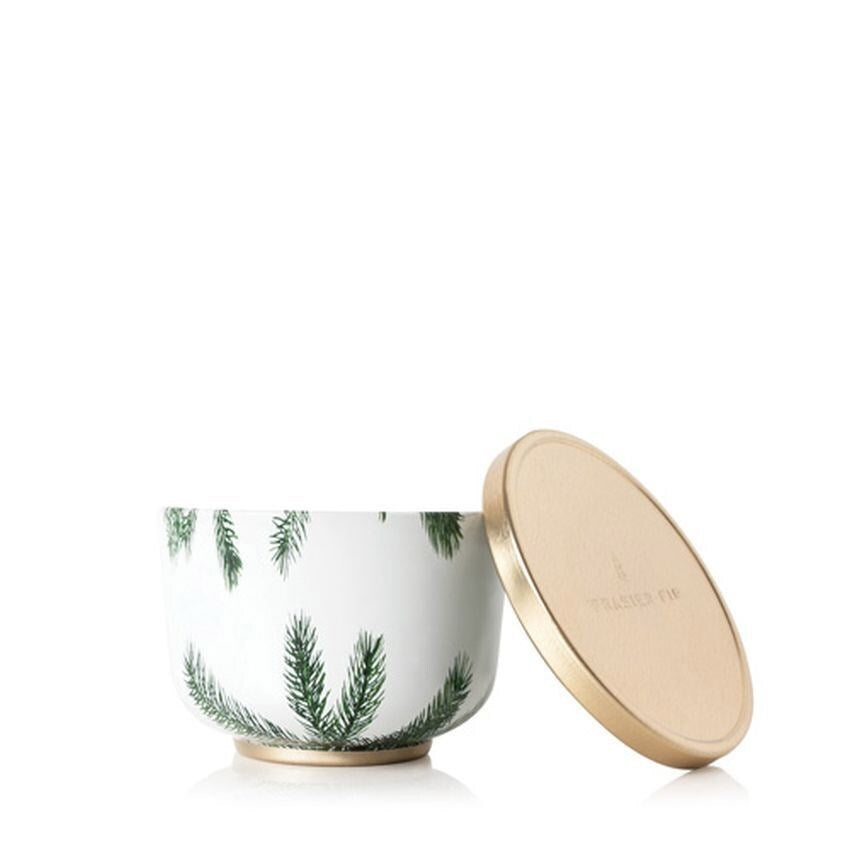 Thymes Frasier Fir Poured Candle Tin Gold Lid