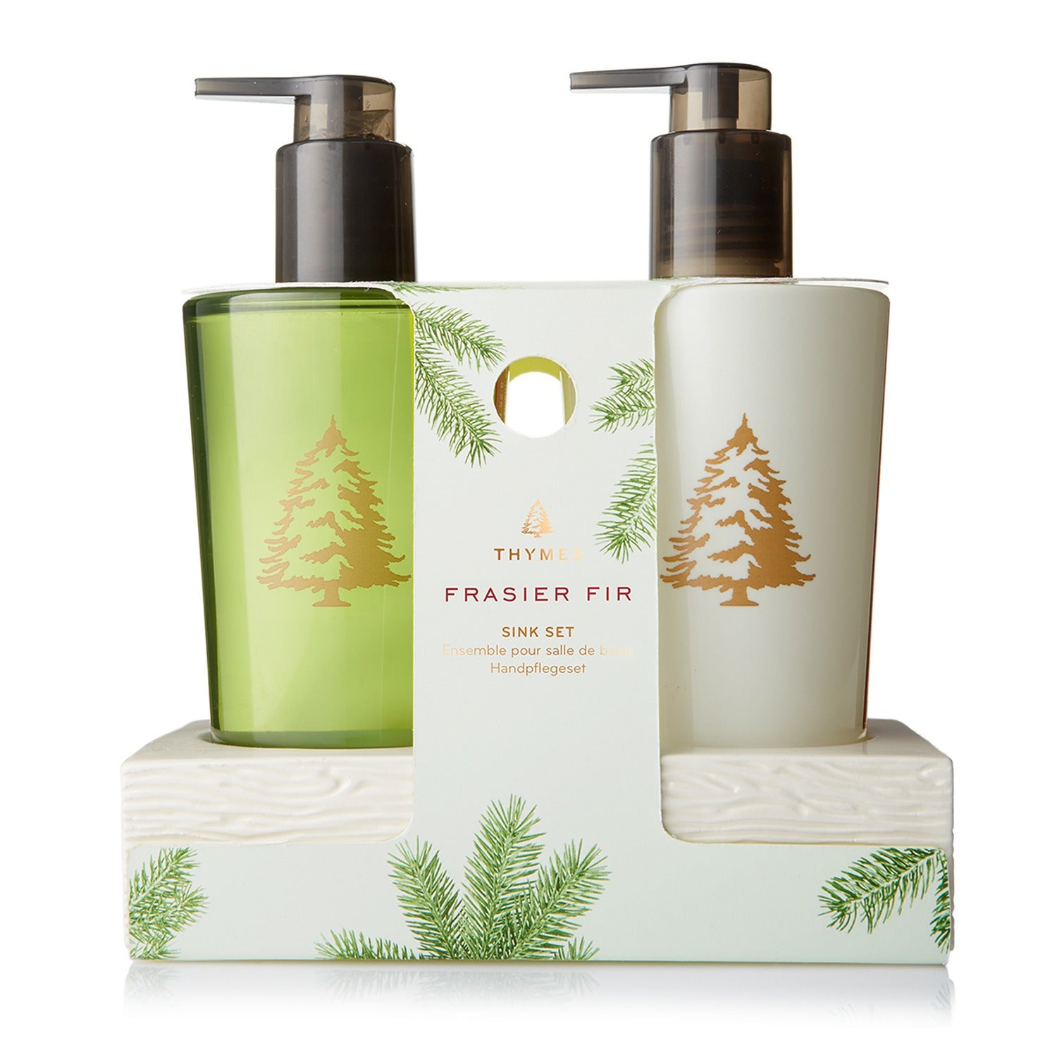 Thymes Frasier Fir Sink Set with Ceramic Caddy