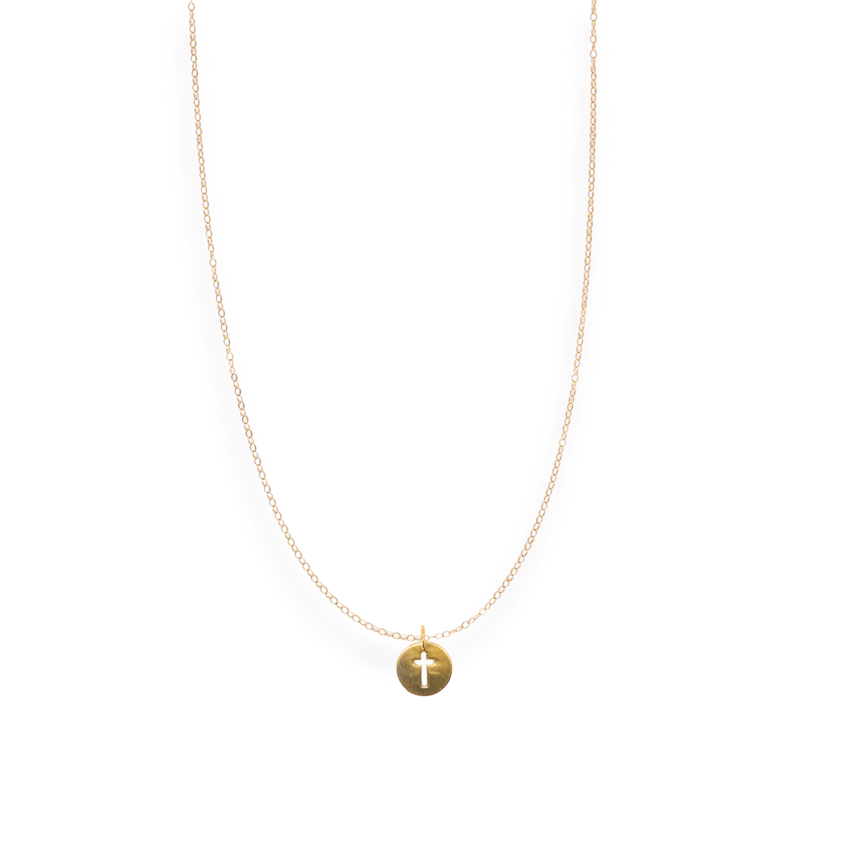 Cross Cutout Charm Necklace