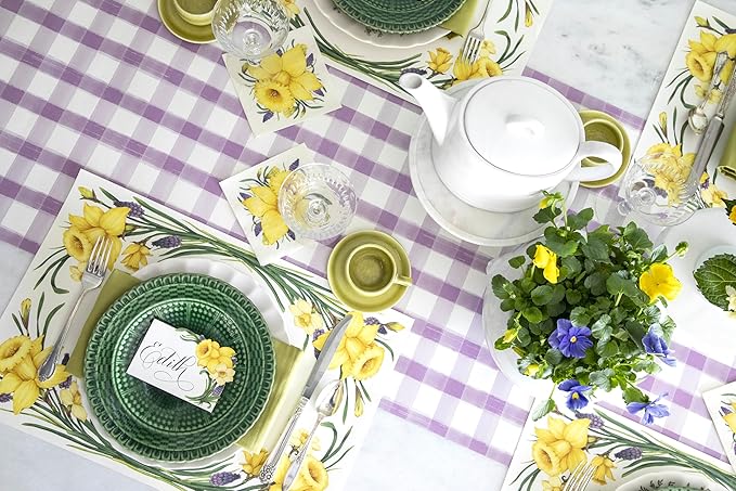 Hester & Cook Lilac Painted Check Runner - 20" x 25'