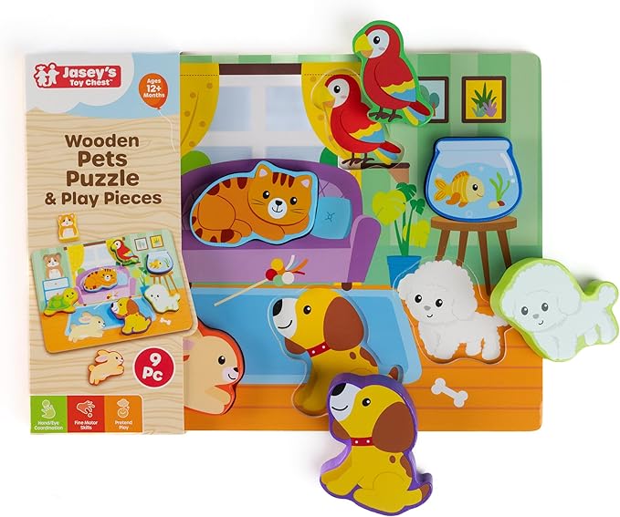Wooden Pets Puzzle & Play Pieces