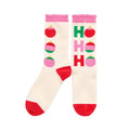HO HO HO ORNAMENTS SOCKS,IVORY