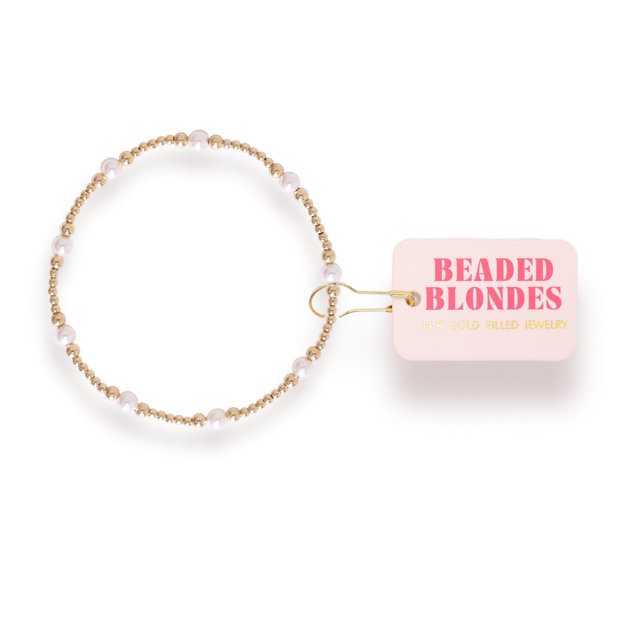 Beaded Blondes - Dainty Pearl Sutton Bracelet in Gold