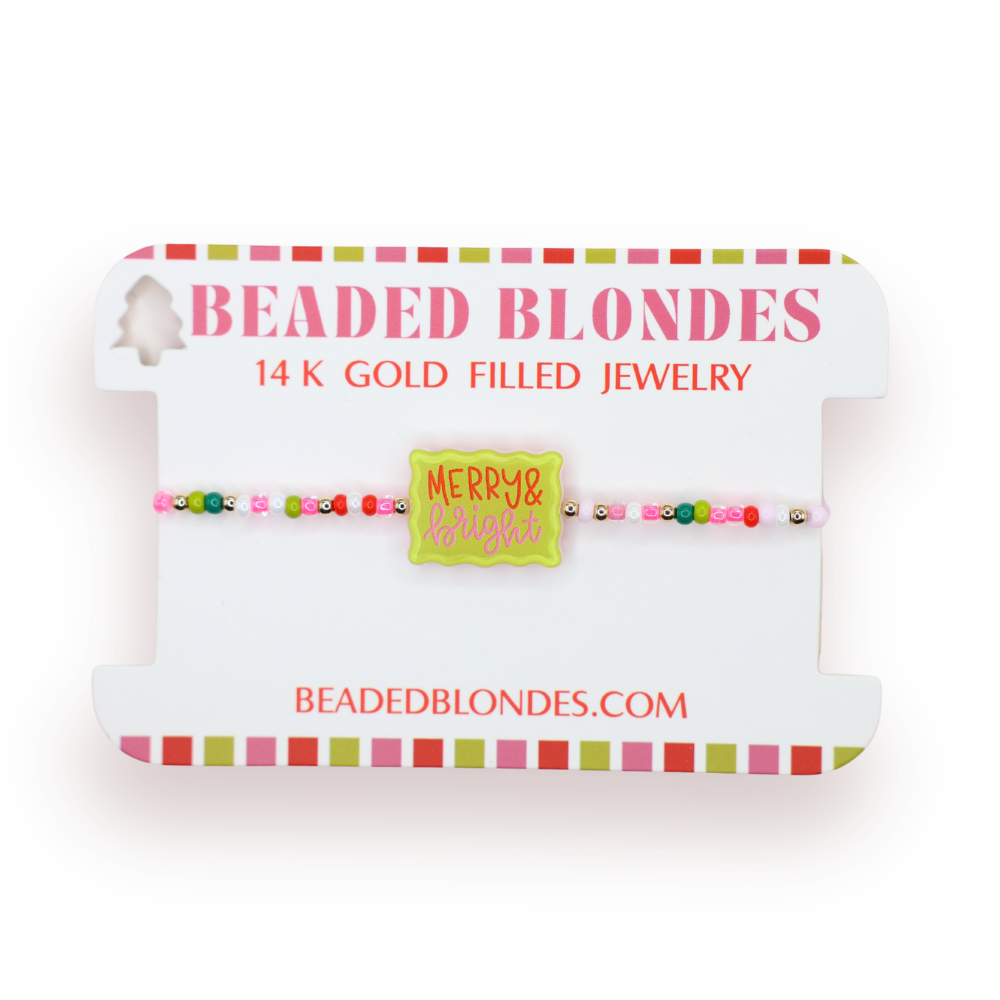 Beaded Blondes - Merry & Bright Flip Block Bracelet on Color