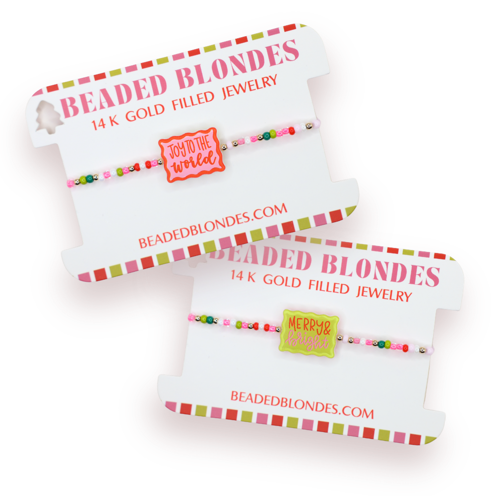 Beaded Blondes - Merry & Bright Flip Block Bracelet on Color
