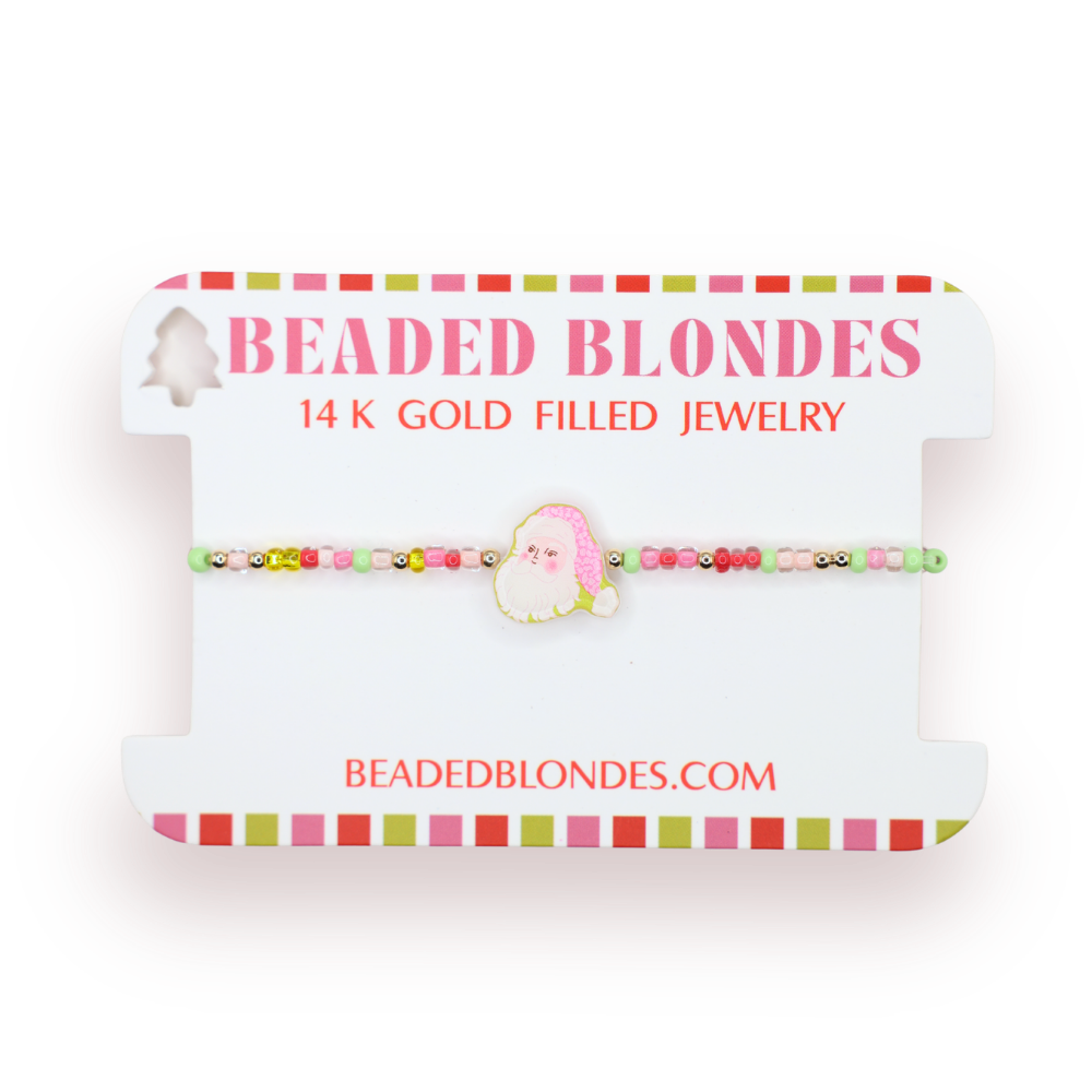 Beaded Blondes - Santa Bracelet on Color