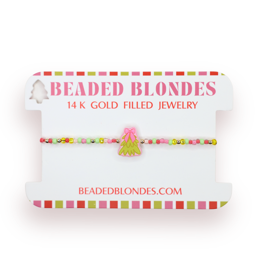 Beaded Blondes - Christmas Tree Bracelet on Color