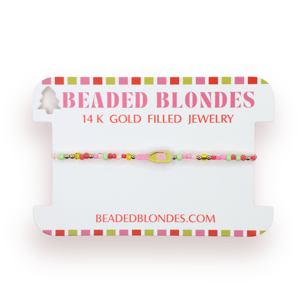 Beaded Blondes - Champagne Bottle Bracelet on Color