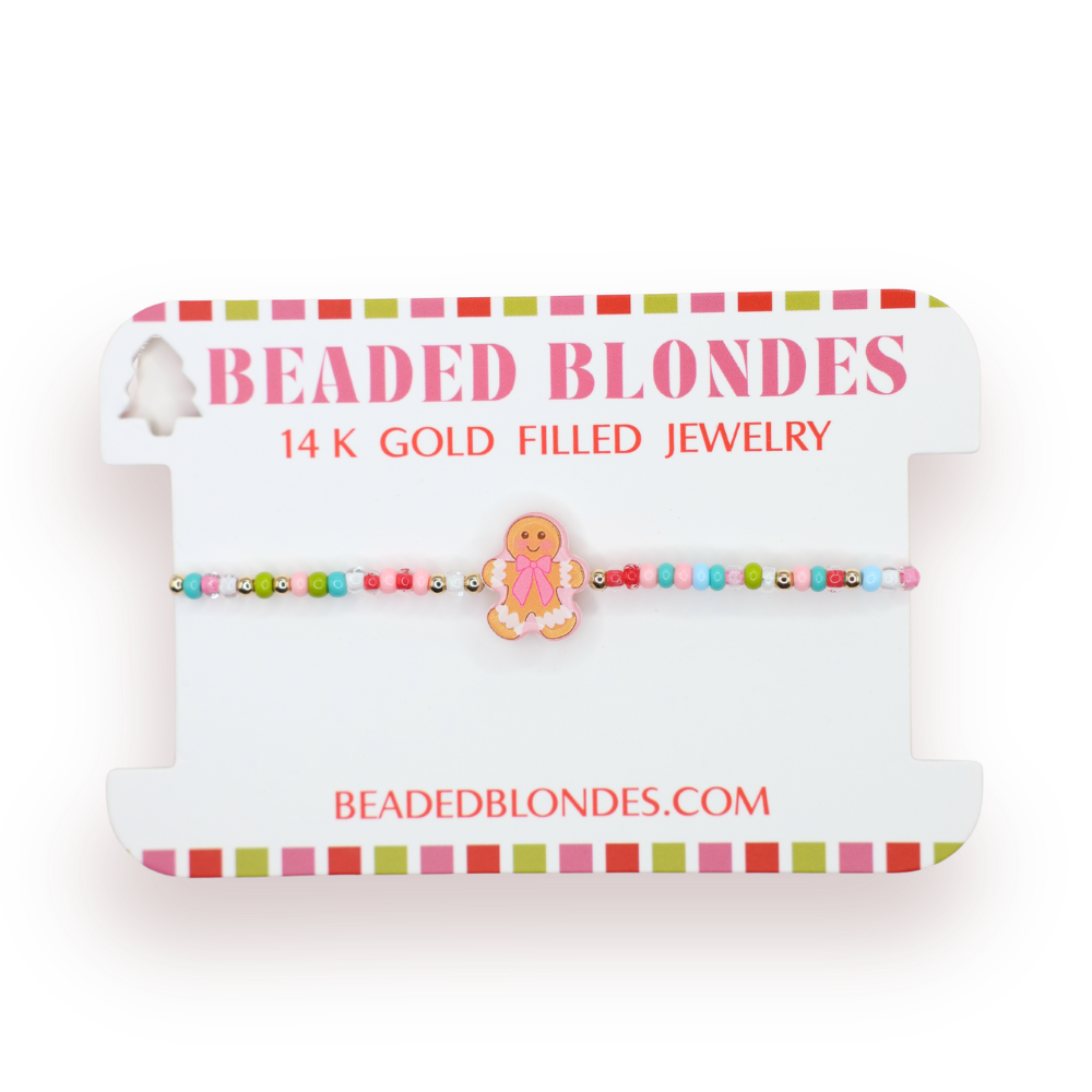 Beaded Blondes - Gingerbread Man Bracelet on Color