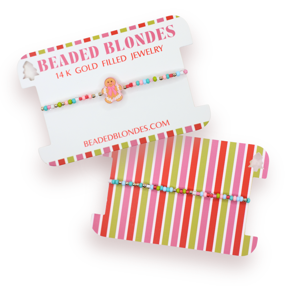 Beaded Blondes - Gingerbread Man Bracelet on Color