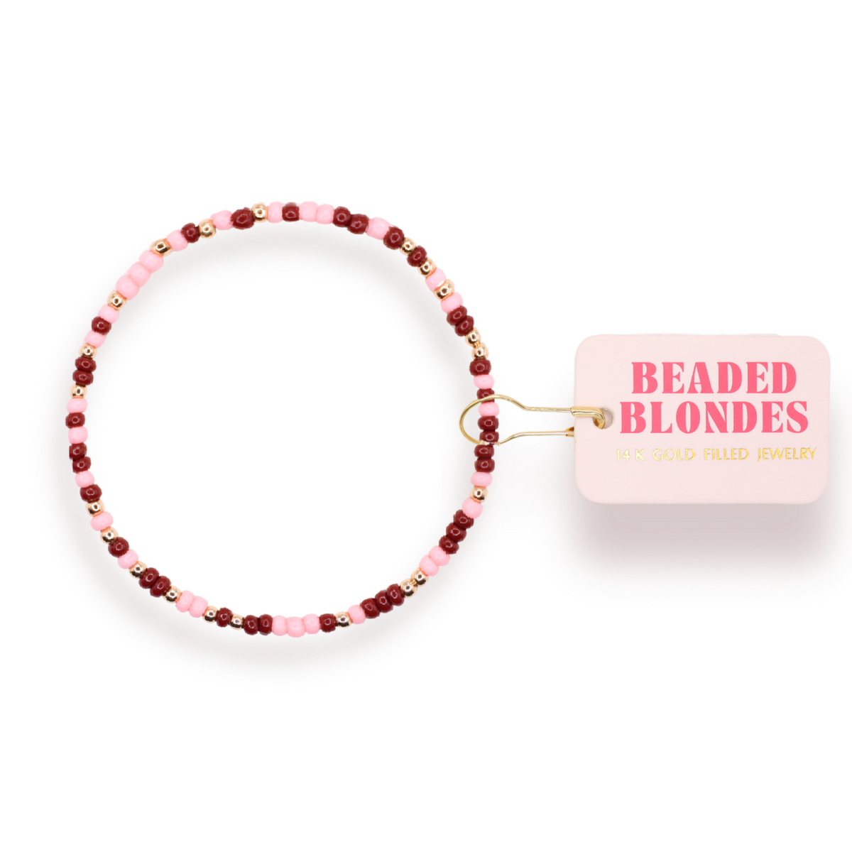 Beaded Blondes - Cranberry Blush Sprinkle Bracelet