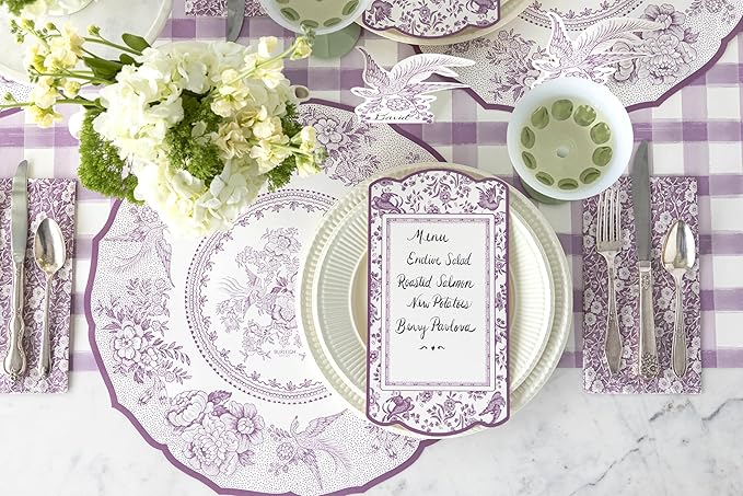 Hester & Cook Lilac Painted Check Runner - 20" x 25'