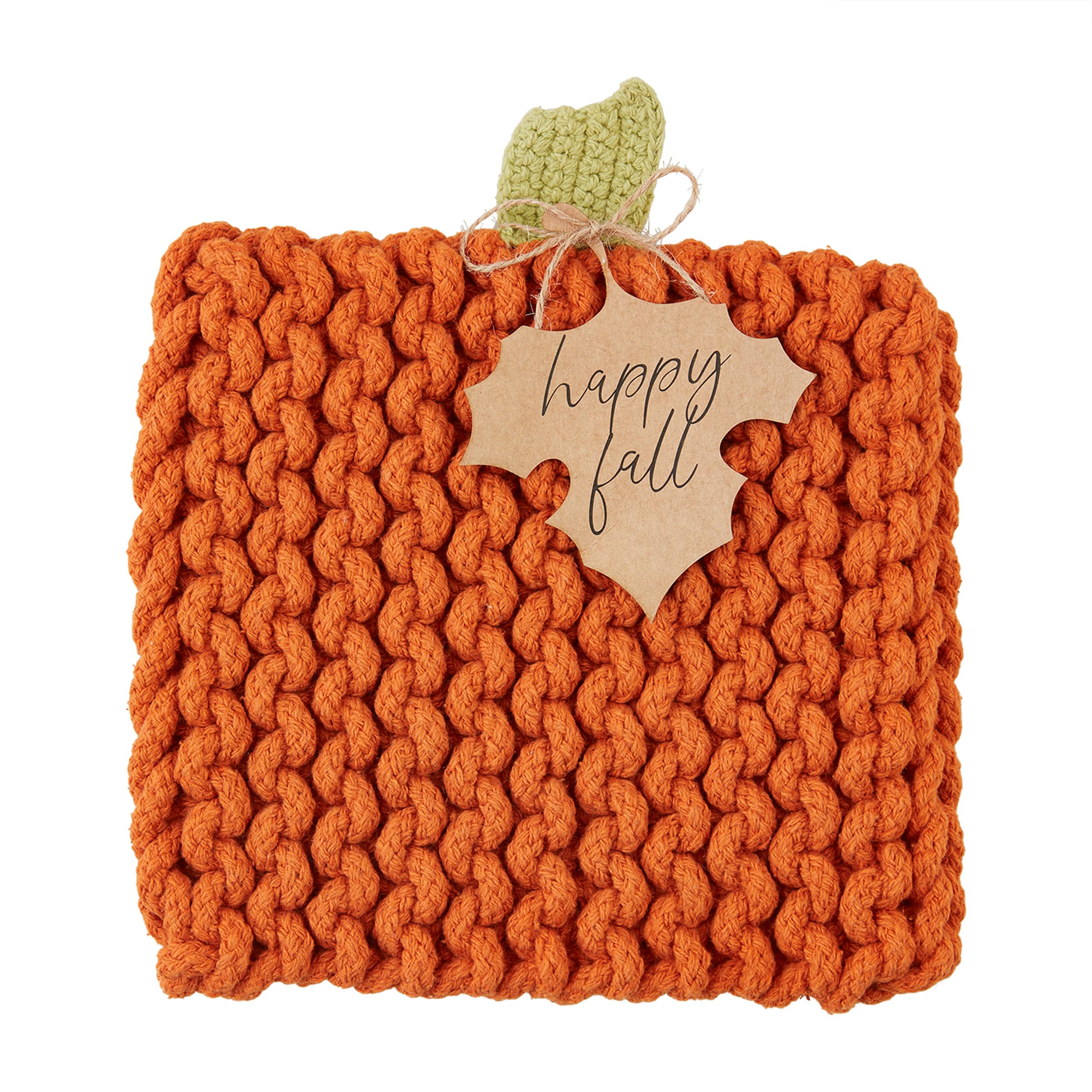 Orange Pumpkin Knit Trivet