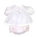 Embroidered Giraffe Diaper Set Pink