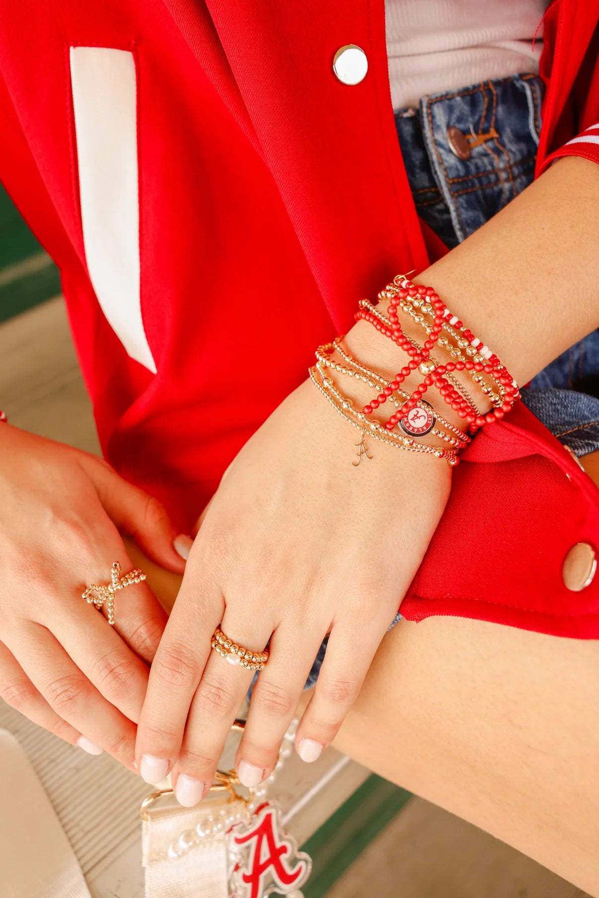 Alabama Logo Bracelet on Gold
