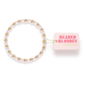 Bracelet in Gold with 'Beaded Blondes' label on a white background