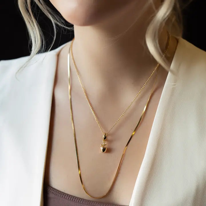🍎Teacher Gift🍎 Apple Charm, Gold, Charm Bar 