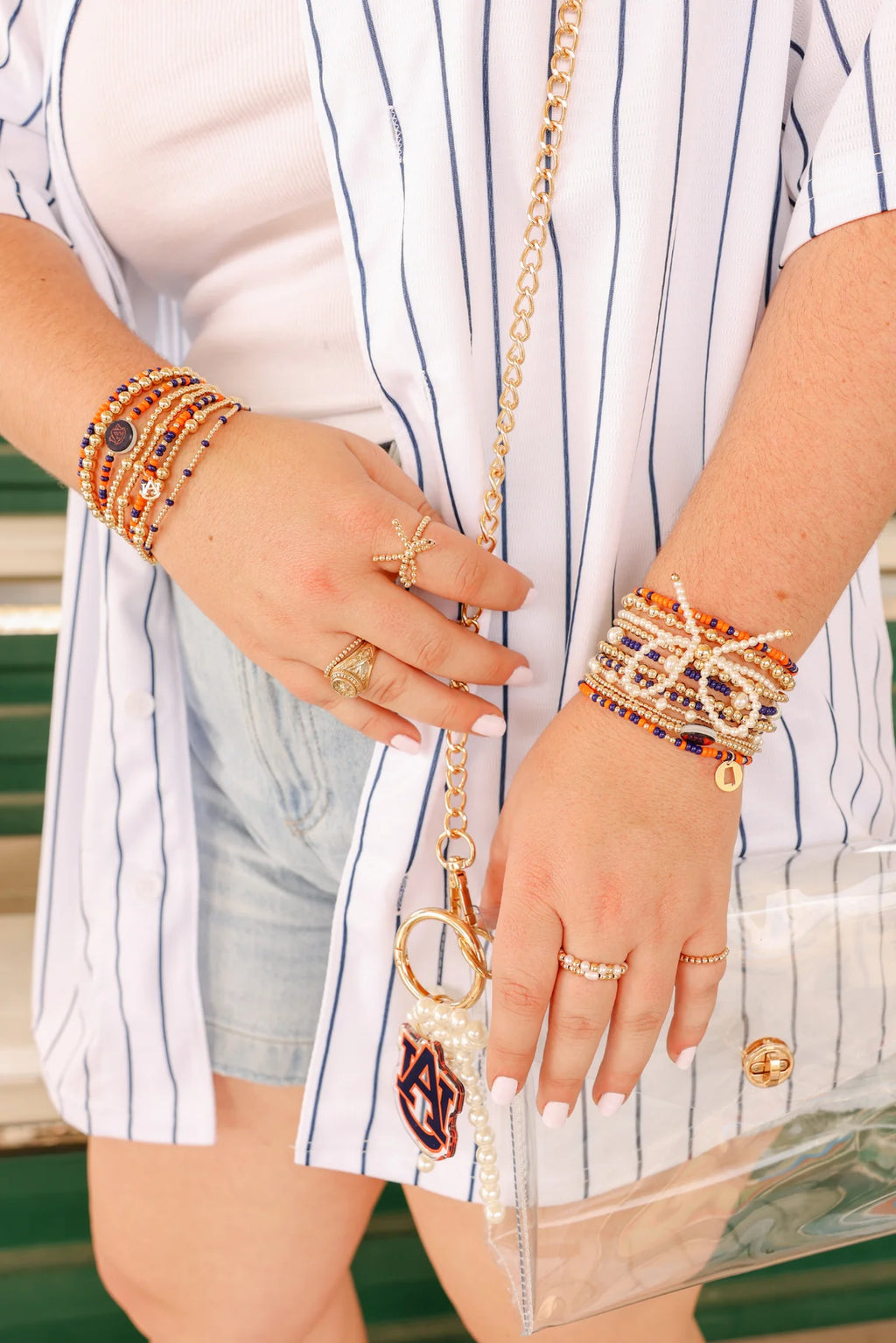 Auburn Logo Bracelet on Gold